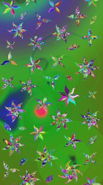 Motley illüstrasyonu. Küçük çiçekte güzel bir desen. Çiçekli bahar çiçekleri. Moda baskıları için zarif bir şablon. Küçük renkli çiçekler..