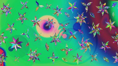 Çiçekli, yapraklı, çiçek desenli eskiz. El çizimi. Raster illüstrasyonu.