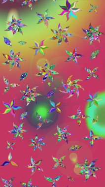 Modaya uygun kumaş deseni. Düz Çiçek Elementleri Tasarımı. Renkli Yaz Temalı eskiz kalıbı. Sevimli çiçek raster deseni.