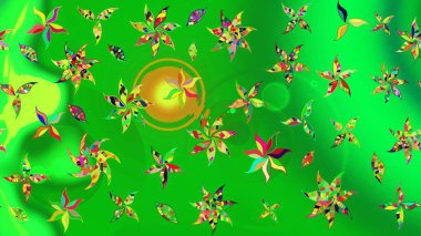 Düz Çiçek Elementleri Tasarımı. Modaya uygun kumaş deseni. Sevimli çiçek raster deseni. Renkli Yaz Teması çizim şablonu.