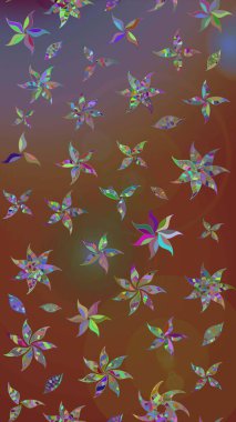 Renkli Yaz Temalı eskiz kalıbı. Güzel kumaş deseni. Raster Illustrasyon 'daki Çiçek Deseni' nin son moda çizimi. Düz Çiçek Elementleri Tasarımı.