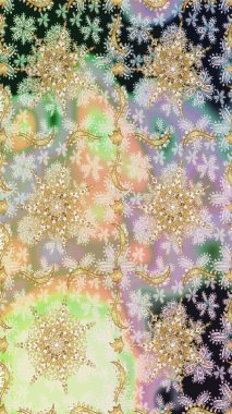 Doğu tarzı arabesk tarzında altın elementler. Raster altın pürüzsüz desen. Kusursuz altın desenli bukleler. Tarafsız renklerde kusursuz desen.