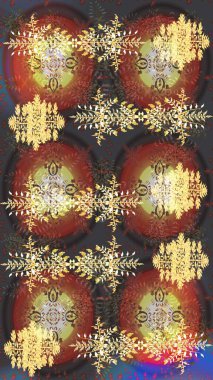 Yılbaşı kış tasarımı için renkli kar taneleri. Elle çizilmiş kartanesi karalaması. Raster illüstrasyonu.