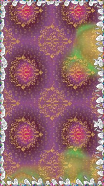 Çiçekli karalama şeklinde Raster çiçek deseni. Yumuşak, bahar çiçekli arka plan. Mor renkte çiçekler.