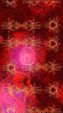 Kış kar tanesi. Kar Tanesi Raster illüstrasyonu. Kırmızı, pembe ve kahverengi renklerde izole edilmiş. Kar Tanesi Simgesi.