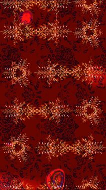 Son moda kar taneleri ve elementler onun kartlarını gösteriyor. Retro tarzı, kış elementleri. Modern soyut tasarım posteri, kapak, kırmızı, siyah ve kahverengi renkli kart tasarımı. Kar taneleri tasarımı.