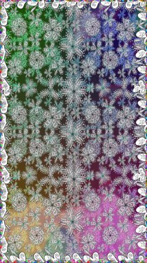 Raster illüstrasyonu. Çiçek buketleriyle klasik tarzda kusursuz desenler. Gri renklerde.