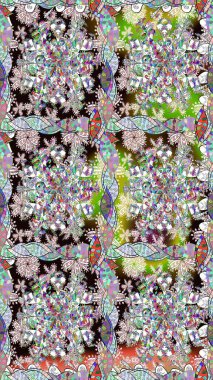 Kumaş desenli papatya çiçeği detayı. Tarafsız renklerde çiçekler.