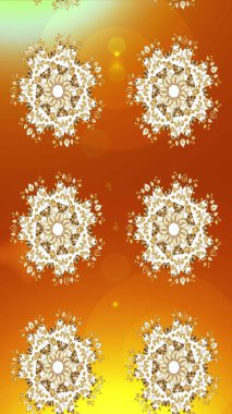 Renkli arka planda izole tatlı kar taneleri. Soyut mandala ya da tuhaf kar tanesi çizgisi sanat tasarımı. Raster illüstrasyonu.