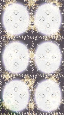 Kar tanesi süsleme deseni. Arkaplanda soyut kar taneleri olan düz tasarım. Kar taneleri arka planda. Raster illüstrasyonu. Kar taneleri deseni.