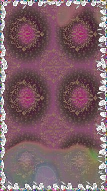 Kumaş desenli papatya çiçeği detayı. Kahverengi renkte çiçekler.