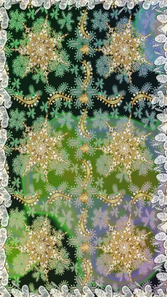 Raster altın pürüzsüz desen. Arkaplan, kumaş, altın duvar kağıdı. Gri renkli ve altın elementli altın desenli. Düz elle çizilmiş vintage koleksiyonu.