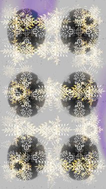 Siluet kar tanecikleri izole edilmiş, gri ve bej renkler. Düz dizayn. Sembol kışı, donmuş, Noel, yeni yıl tatili. Raster tasarımı. Grafiksel element dekorasyonu. Kar Tanesi mozaik simgesi.