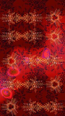 Son moda kar taneleri ve elementler onun kartlarını gösteriyor. Kar taneleri tasarımı. Retro stil dokusu, şablon kış elementleri. Modern tasarım posteri, kapak, kart tasarımı kırmızı, kahverengi ve siyah renkler.