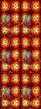 Flat design. Raster design. Symbol winter, frozen, Christmas, New Year holiday. Silhouette snow flake sign isolated red, brown and orange colors. Snowflake mosaic icon. Graphic element decoration.