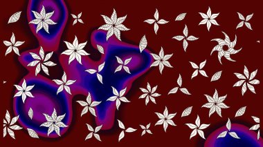 Kırmızı ve kahverengi renkte çiçekler. Raster düz çiçek çizim deseni. Tasarım hediye paketi, tebrik kartları, posterler ve afiş tasarımı.