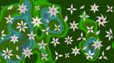 Nazikçe, güzel çiçek arkaplanı. Çiçekli karalama şeklinde Raster çiçek deseni. Yeşil ve nötr renkte çiçekler.