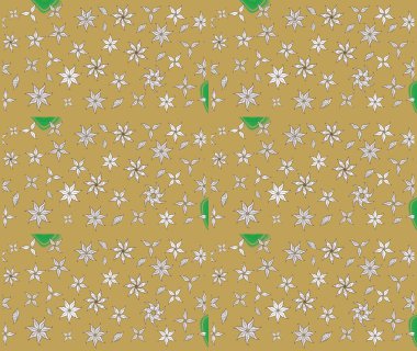 Raster çiçek desenli çiçek deseni, yapraklar, dekoratif elementler, sıçrama, lekeler, el çizimi kontur çizgileri ve Doodle çizim stili, grafik raster çizim çizimi.