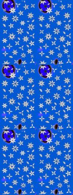 Raster - stock. Sketch background pattern. Flowers of the valley on blue and neutral colors. Watercolor, hand drawn.