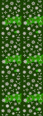 Yeşil ve nötr renklerde çiçekler. Çizim çiçek deseni duvar kâğıdı olarak kullanılabilir. Raster illüstrasyonu.