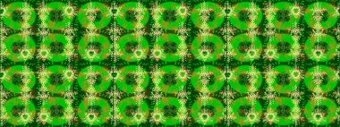 Noel ve yeni yıl moda baskıları için tatil tasarımı. Raster illüstrasyonu. Yeşil, sarı ve nötr kar taneleri. Kar tanelerinin soyut arkaplanlı Noel deseni.