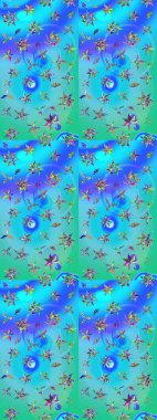 Çiçek deseni. Şatafatlı bahar bahçesi dokusu. Raster illüstrasyonu. Çiçek çizimi arkaplanı.