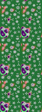 Ultraviyole kumaş deseni. Raster illüstrasyonu. Çizim kalıbı. Organik motif arkaplanı.