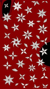 Raster Hip kumaş deseni. Eskiz Vintage Çiçek Deseni.