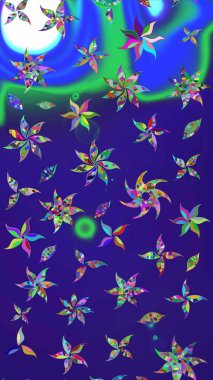 Raster - stok. Mavi ve mor çiçekli eskiz deseni, suluboya çiçek deseni, şirin çiçek, duvar kağıdı, kart veya kumaş için fayanslı.