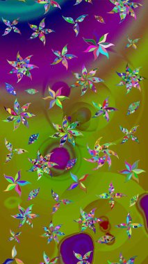 Raster çiçekli arka plan. Düz Çiçek Elementleri Tasarımı. Güzel kumaş deseni. Güzel eskiz şekli. Renkli Yaz Temalı eskiz kalıbı. Yazdır.