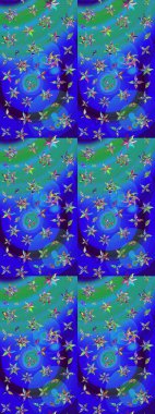 Küçük çiçekte güzel bir desen. Motley illüstrasyonu. Küçük renkli çiçekler. Robot resim. Moda baskıları için zarif bir şablon. Çiçekli bahar çiçekleri.