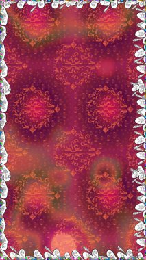 Cute floral background for textile, fabric, wrapping, scrapbooking. On red backdrop. Raster seamless pattern with hand drawn doodle flowers. Childish design.