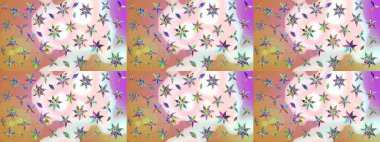 Raster illustration. Gentle, spring floral on neutral and orange colors. Watercolor painting of leaf and flowers, sketch pattern on neutral and orange colors.