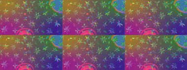 Raster illüstrasyonu. Klasik çiçek tasarımı elementleri. Mor ve mor kıvırcık çiçekler mor ve menekşe renklerinde.