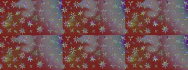 Asya tekstil tarzında. Raster illüstrasyonu. Çiçek desenli çizim. Güzel kumaş deseni. Düz Çiçek Elementleri Tasarımı. Renkli Bahar Teması çizim şablonu.