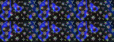 Modern stil dokusu. Çiçek desenli raster, gri ve mavi çizgi grafik deseni soyut raster arkaplan.