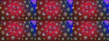 Egzotik çiçekler, kırmızı ve kahverengi renkler üzerine botanik, parlak klasik doğa. Raster illüstrasyonu. Klasik tropikal doğal elementlerin suluboya seti.