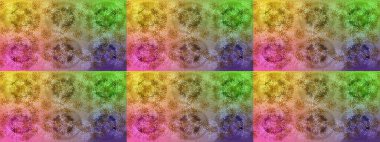 Yeşil, pembe ve kahverengi kar taneleri. Noel ve yeni yıl moda baskıları için tatil tasarımı. Kar tanelerinin soyut arkaplanlı Noel şablonu. Renkler. Raster illüstrasyonu.