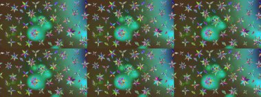 Gömlek, arka plan modelini çiz. Tropik çiçekler. Yeşil ve kahverengi renkte çiçekler.