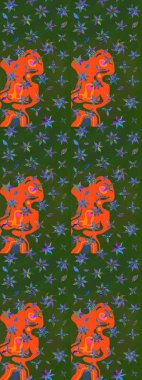 Tekstil, kumaş, kapaklar, duvar kağıtları, baskı, naylon, koleksiyon defteri, örgü, dekupaj için güzel bir eskiz. Küçük yeşil ve turuncu çiçeklerle oldukça kaliteli besin torbası deseni.