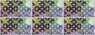 Gri ve nötr renklerde ve altın elementlerle kusursuz klasik desen. Noel, kar tanesi, yeni yıl 2019.