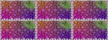 Raster illüstrasyonunda kusursuz çiçek deseni. Düz Çiçek Elementleri Tasarımı. Renkli Bahar Temalı Kusursuz Arkaplan. Süslü kumaş deseni.