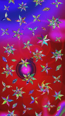 Raster illüstrasyonu. Küçük çiçekli şirin bir desen. Çiçek ve yapraklı çiçek deseni.