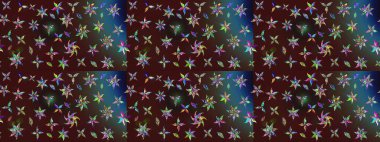 Raster illüstrasyonu. Küçük çaplı çiçeklerdeki basit şirin desenler. Tekstil veya kitap kapakları, imalat, duvar kağıtları, baskı, hediye paketi ve yapıştırma kitabı için çiçek eskiz geçmişi.