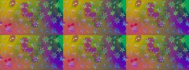 Raster illüstrasyonu. Klasik çiçek tasarımı elementleri. Yeşil ve kahverengi kıvırcık çiçekler yeşil ve kahverengi renklerde.