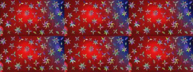 Kırmızı ve mor renkte çiçekler. Elle boyanmış suluboya resim çizimi çiçekler ve bitkiler.