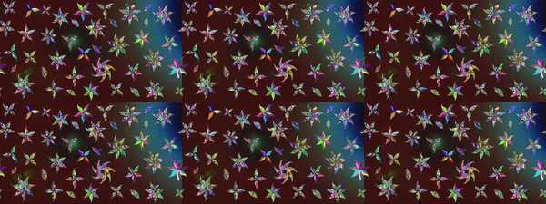 Raster illüstrasyonu. Küçük çaplı çiçeklerdeki basit şirin desenler. Tekstil veya kitap kapakları, imalat, duvar kağıtları, baskı, hediye paketi ve yapıştırma kitabı için çiçek eskiz geçmişi.