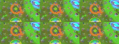 Çiçek kompozisyonu, el boyası, hassas şablon. Üst manzara, yumuşak stil. Sevgililer günü ve tebrik kartı konsepti için şık bir davetiye. Yeşil ve mavi renkte manzaralı çiçek deseni.