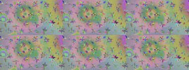 Yaz çiçekleri teması. Suluboya resim taklit Raster çizimi. Klasik çiçekler. Tarafsız ve yeşil renkler. El çizimi soyut süslü elementler.