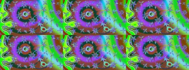 Colorful brown and green sketch pattern. Flowers on brown and green colors. Hand drawn sketch autumn floral flower pattern. Perfect for textile, cover design. Doodle style.